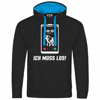 deinshirt Kapuzenpullover Meine Khe rufen an Schwarz/Hellblau/Braun/Blau deinshirt Kapuzenpullover Meine Khe rufen an Schwarz/Hellblau/Braun/Blau
