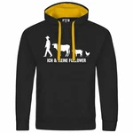 deinshirt Kapuzenpullover Herren Ich und meine Follower Gelb/Schwarz/Beige