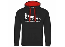 deinshirt Kapuzenpullover Herren Ich und meine Follower Rot/Beige/Schwarz