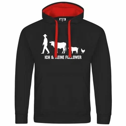 deinshirt Kapuzenpullover Herren Ich und meine Follower Rot/Beige/Schwarz