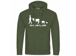 deinshirt Kapuzenpullover Herren Ich und meine Follower Dunkelgrün