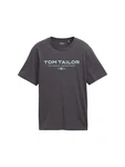 TOM TAILOR T-Shirt aus Baumwolle mit Logo-Print Grau/Dunkelgrau