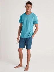 CALIDA Pyjamashorts RMX Sleep Herren Blau/Dunkelblau/Hellblau