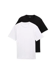 TOM TAILOR T-Shirt Basic T-Shirts (im Doppelpack) Weiß/Creme