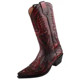 7942A-Denver Rojo Dirty Pata Avestruz Burdeos Envejecido Stiefel