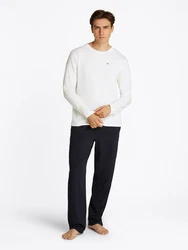 Tommy Hilfiger Underwear Pyjama LS JERSEY PJ SET Creme/Weiß/Dunkelblau/Schwarz/Hellblau