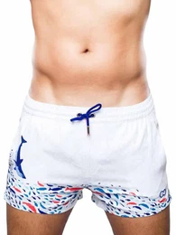 Badehose Print Swim Shorts S50 Seascape White L
