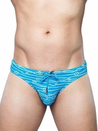Badehose V20 Print Swim Brief Swimwear Manrope Blue M