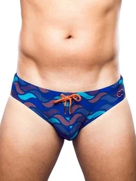 Badehose Print Swim Briefs V10 Ocean Blue L
