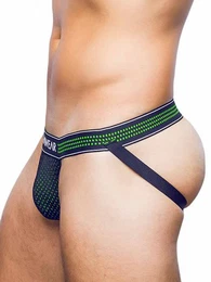 String Neon Mesh Jock Underwear - Neon Green S