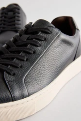 Next Lederturnschuhe Sneaker Schwarz