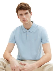 TOM TAILOR Poloshirt pastellblau/weiß