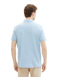 TOM TAILOR Poloshirt pastellblau/weiß