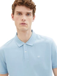 TOM TAILOR Poloshirt pastellblau/weiß
