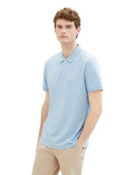 TOM TAILOR Poloshirt pastellblau/weiß