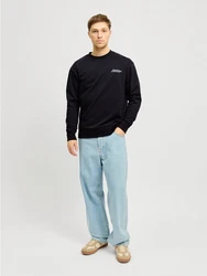 JACK & JONES Sweatshirt JJBEAU Dunkelblau/Schwarz