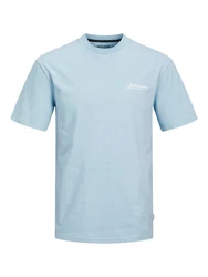 Jack & Jones Rundhalsshirt JJBEAU TEE SS FRONTPRINT 3PK (Packung, 3-tlg) Hellblau/Pastell/Blau/Weiß