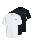 Jack & Jones Rundhalsshirt JJBEAU TEE SS FRONTPRINT 3PK (Packung, 3-tlg) Pastell/Weiß/Dunkelblau