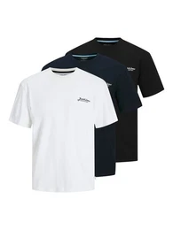 Rundhalsshirt JJBEAU TEE SS FRONTPRINT 3PK MP (Packung, 3-tlg)