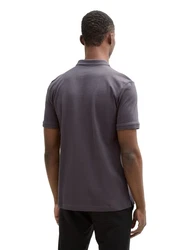 TOM TAILOR Denim Poloshirt Hellgrau/Dunkelgrau/Grau/Lila