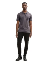 TOM TAILOR Denim Poloshirt Hellgrau/Dunkelgrau/Grau/Lila