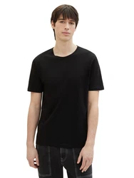 TOM TAILOR Denim T-Shirt (3er-Pack) Schwarz