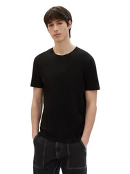 TOM TAILOR Denim T-Shirt (3er-Pack) Schwarz