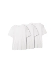 TOM TAILOR Denim T-Shirt (3er-Pack) Weiß/Grau/Creme