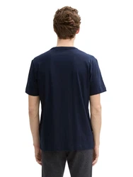 TOM TAILOR T-Shirt mit Logo Dunkelblau/Hellblau
