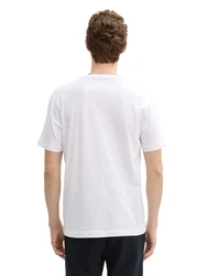 TOM TAILOR T-Shirt mit Logo Weiß/Creme