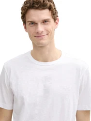 TOM TAILOR T-Shirt mit Logo Weiß/Creme