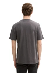 TOM TAILOR T-Shirt mit Logo Dunkelgrau/Hellgrau/Grau