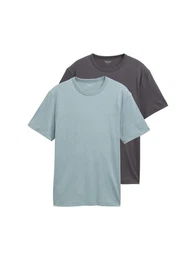 T-Shirt (Packung, 2-tlg) mit Ton-in-Ton Logo