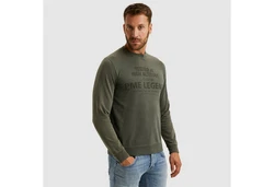 PME LEGEND Sweatshirt mit Logo Schriftzug Dunkelgrün/Grün/Khaki