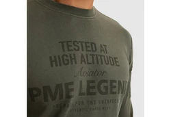 PME LEGEND Sweatshirt mit Logo Schriftzug Dunkelgrün/Grün/Khaki