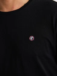 Petrol Industries Rundhalsshirt mit Logo Stickerei Schwarz/Khaki/Dunkelgrün