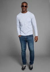 Bruno Banani Langarmshirt Grau/Hellblau/Hellgrau