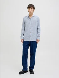 JACK & JONES Hemd 'JJESummer' Grau/Blau/Hellblau