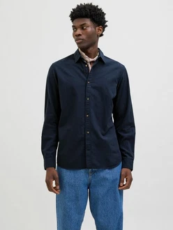 JACK & JONES Hemd 'JJESummer' Dunkelblau/Hellblau/Blau