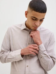 JACK & JONES Hemd 'JJESummer' Weiß/Beige