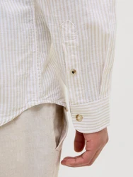 JACK & JONES Hemd 'JJESummer' Khaki/Weiß/Creme/Beige