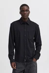 Blend Langarmhemd BHALO JERSEY SHIRT Schwarz
