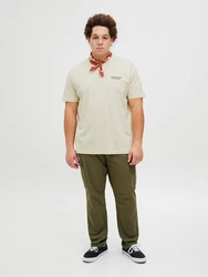 Jack & Jones Plus T-Shirt 'JORISLINGTON' Khaki/Beige