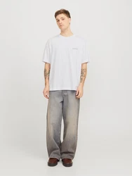 JACK & JONES T-Shirt JORISLINGTON Weiß/Grau/Creme