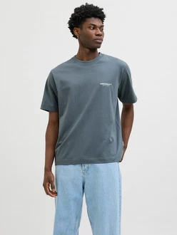 JACK & JONES T-Shirt JORISLINGTON Grau/Dunkelblau/Blau/Dunkelgrau/Hellblau