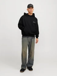 JACK & JONES Sweatshirt JORISLINGTON Schwarz/Beige