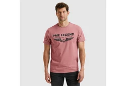 PME LEGEND Rundhalsshirt mit Logoprint Rosa/Fliederfarben