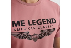 PME LEGEND Rundhalsshirt mit Logoprint Rosa/Fliederfarben