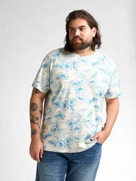 T-Shirt Plus Size T-Shirt mit Allover-Druck Tiki