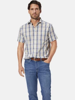 Babista Kurzarmhemd NAVOR Beige/Blau/Braun/Khaki/Gelb
